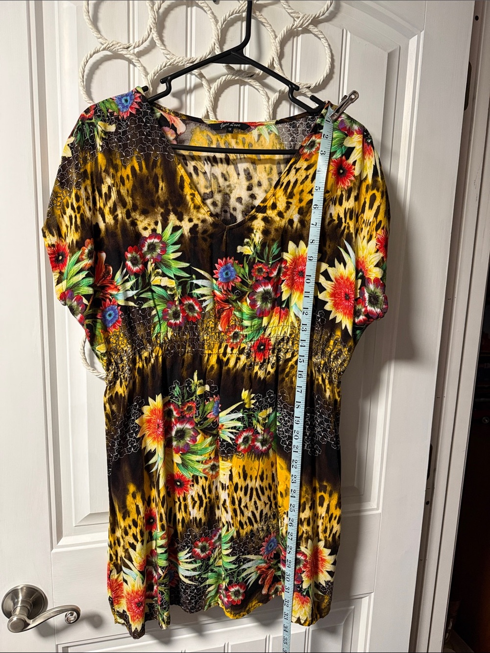 Just Love Yellow Floral & Leopard Print Tunic